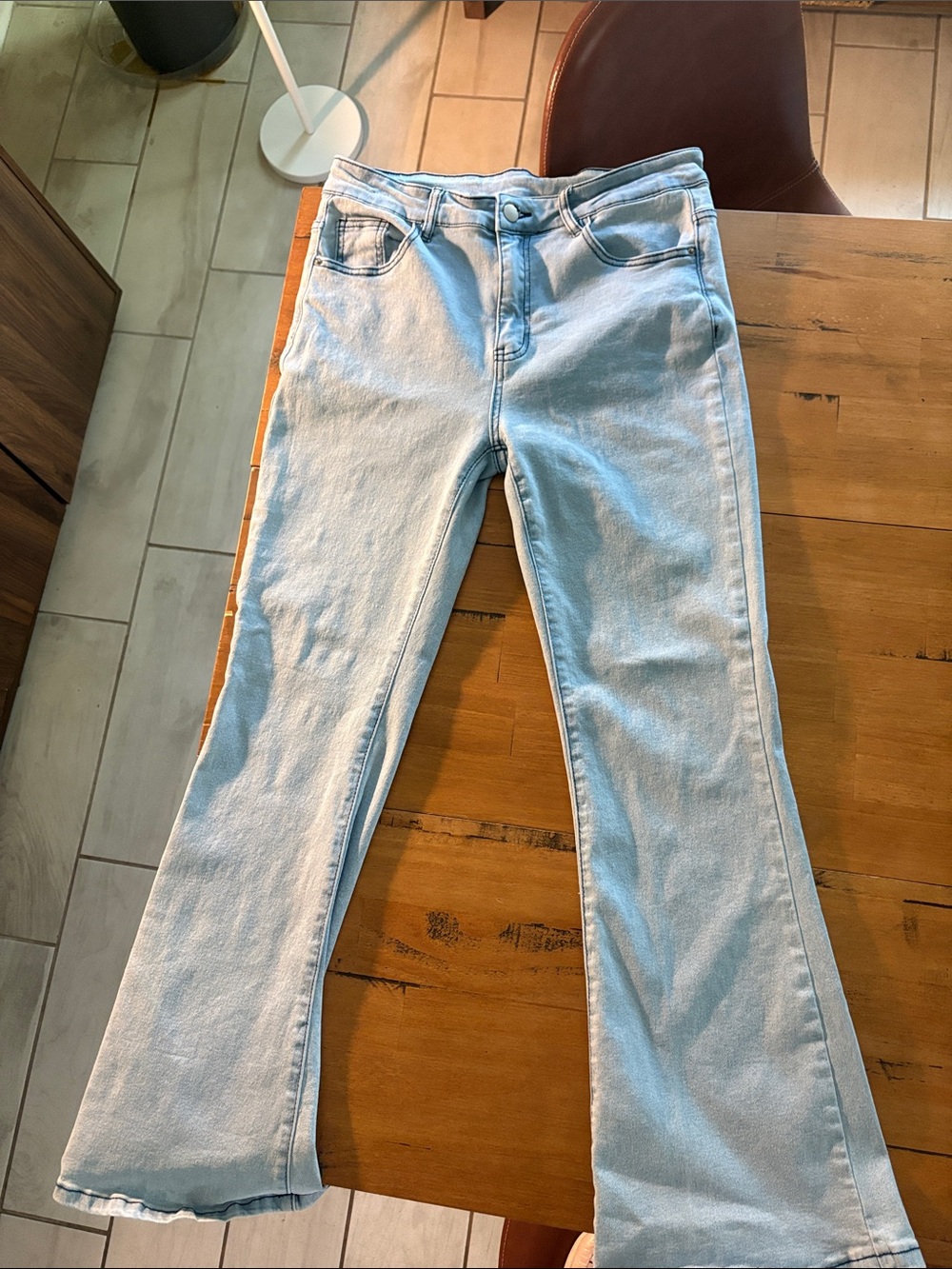 SHEIN Light Blue Flare Jeans